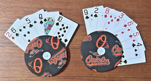 NEW Pair of Playing Card Holders Handmade Baltimore Orioles